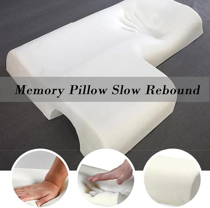 Arched Memory Cuddle Pillow for Adults with Arm Hole - 3D Arched Memory Foam Core, Slow Rebound Pillow for Back/Neck Pain Relief, with Pillowcase (R)