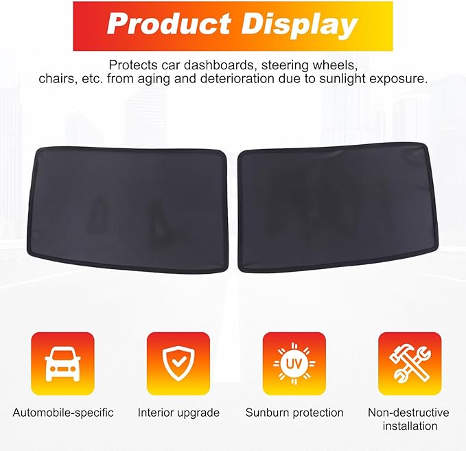 Car Side Window Shades Compatible with Hummer EV Accessories 2024 2025 2026 Side Window Sun Shades Glare and UV Rays Protection Car Camping and Napping Curtains (Rear Window)