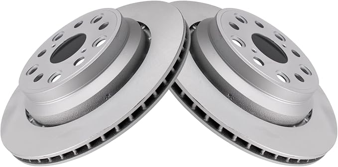 TRQ Rear Brake Rotor Set G Coated Vented Compatible with 2007-2017 Lexus LS460