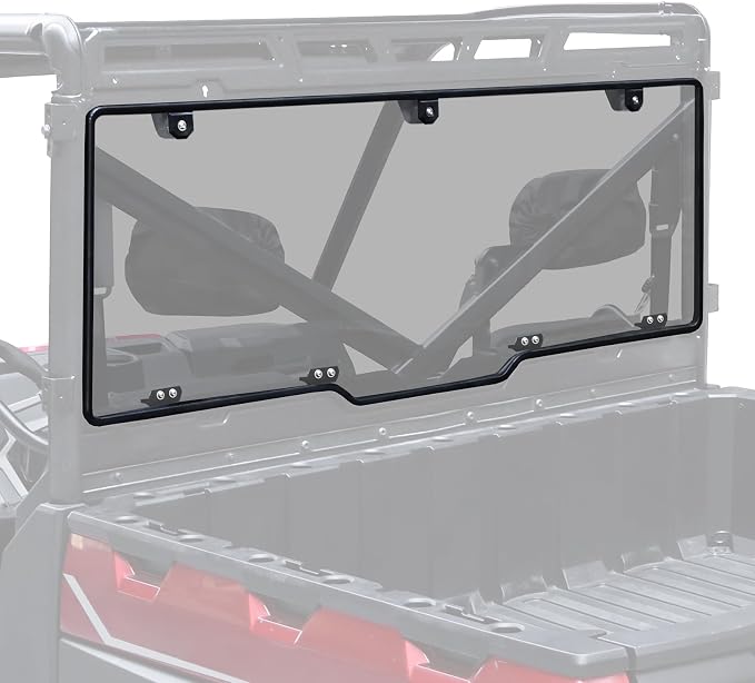 StarknightMT Ranger Rear Windshield Compatible with Polaris Ranger XP 1000/Crew 2017-2026 Ranger 1000/Crew 2020-2026 Smoke Tinted Ranger 1000 Back Window PC Windscreen