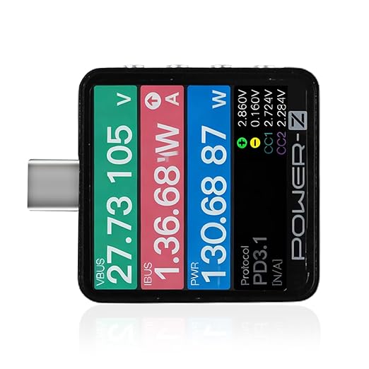 KM003C USB-C Tester PD3.2 Fast Charging Diagnostic Analyzer Tool | 1.54 Inch LCD Display, 20 Bit ADC Resolution, ARM Cortex-M4 Processor, 50V 6A 240W Max Power, Type-C Voltmeter Component