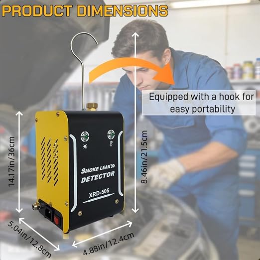Automotive Smoke Machine with Built-in Air Pump and 100ml Smoke Fluid，Smoke Machine Automotive- 12V DC,Smoke Machine Leak Detector for Cars, Motorcycles, Trucks, Boats, ATVs
