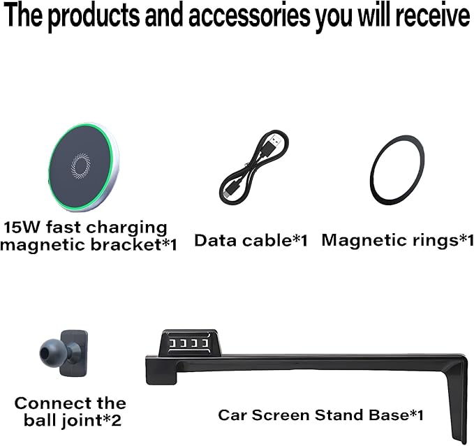 Car Phone Holder for Hyundai Tucson 2025 2026 Tucson Hybrid Accessories Apply to 12.3 Inch Touch Screen 15W Fast Wireless Charger Screen Fixed Clip Cell Phone Mount