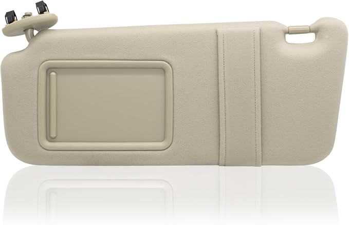 NHILES Left Driver Side Sun Visor Compatible with Toyota Camry Without Light 2007 2008 2009 2010 2011 Replaces# 74320-06780-E0 Color Beige