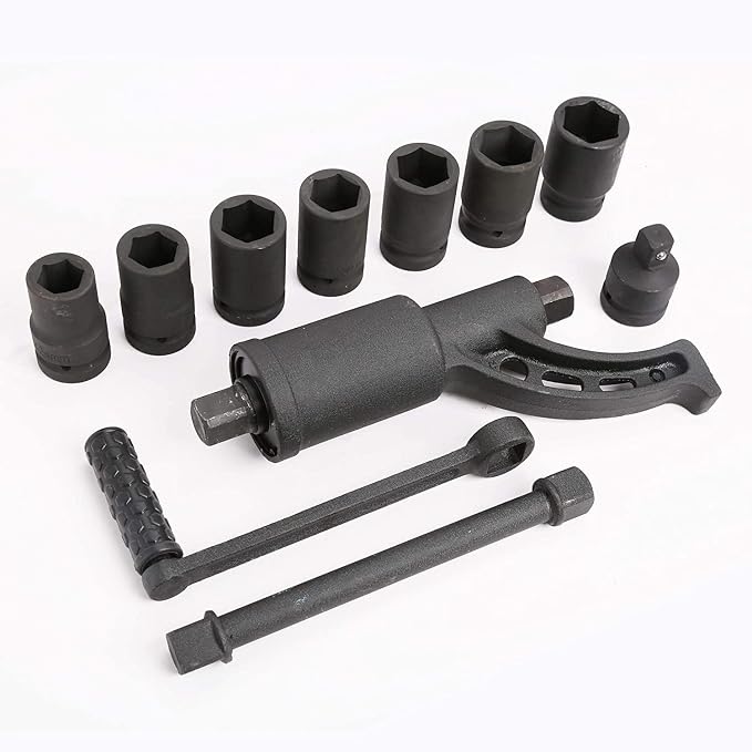 YUNGTEE Torque Multiplier Wrench Set, 1:64 Ratio, 1" Drive, 8 CR-V Sockets