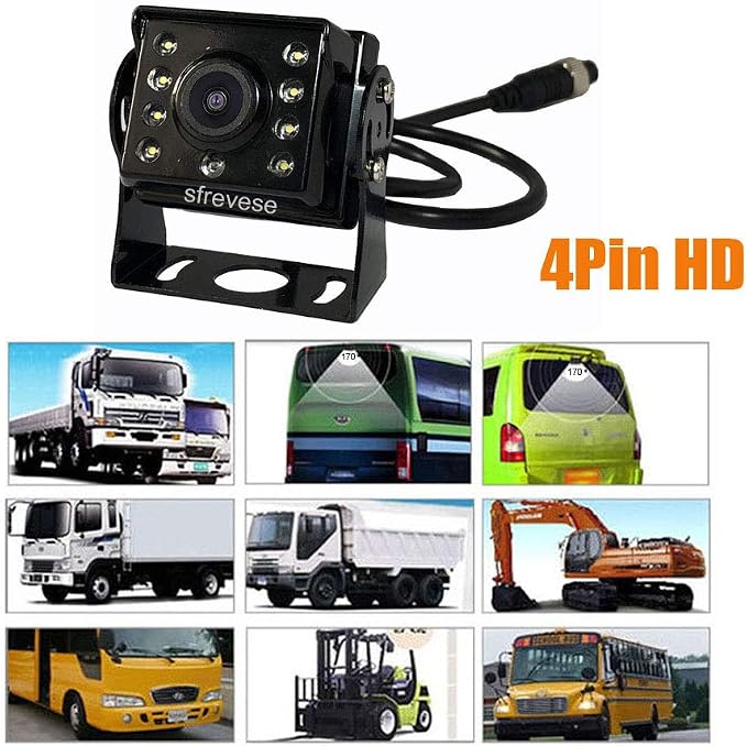 Vehicle Backup Rear View Car Camera and Monitor Kit,9" IPS SD DVR Recording 2CH Split Monitor + IP69 Waterproof Night Vision HD 1080P Rear Camera for Bus Trailer RV Camper Truck 12V-24V