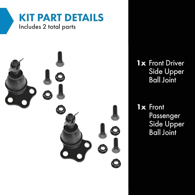 TRQ Front Upper Ball Joint Driver and Passenger Side Compatible with 2000-2004 Dodge Dakota 2000-2003 Dodge Durango