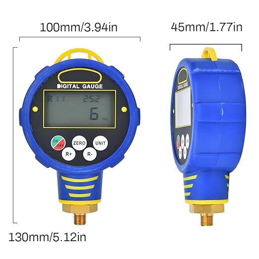 Generic Digital Refrigerant Pressure Gauge, HVAC Vacuum & Low Pressure Tester with 82 Refrigerants Database for Air Conditioning R32 – 1/8 NPT