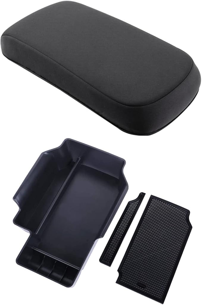 JDMCAR Center Console Cover and Center Console Tray (Black Trim) Compatible with 2015-2022 Chevy Colorado/GMC Canyon
