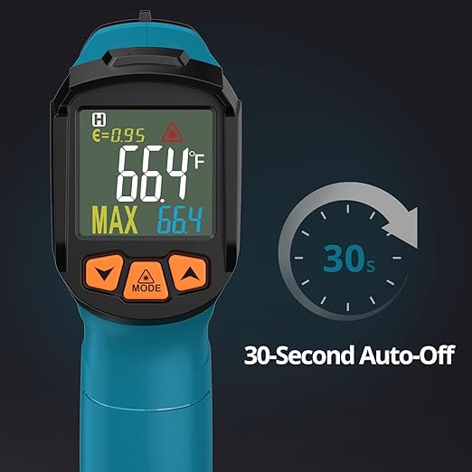 Tilswall Infrared Thermometer, -58°F to 1472°F(-50~800°C), Non-Contact Digital Laser Thermometer with Probe, Adjustable Emissivity, High/Low Temp Alarm, for Cooking/BBQ/Freezer(NOT for Human)-W300