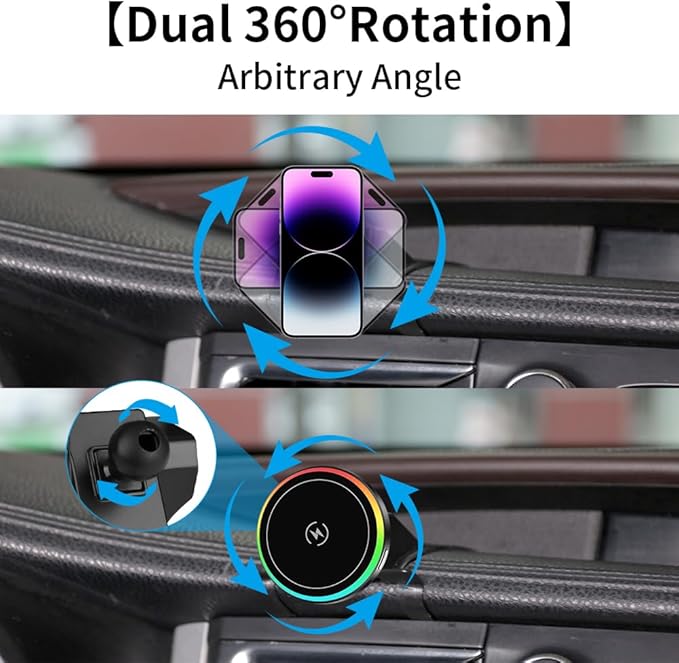 Car Magnetic Phone Mount for Toyota Highlander 2014 2015 2016 2017 2018 2019 Auto Interior Accessories Best Cellphone Holder Fast 15W Wireless Charger Cell Phones Charging Screen Stand Cradles