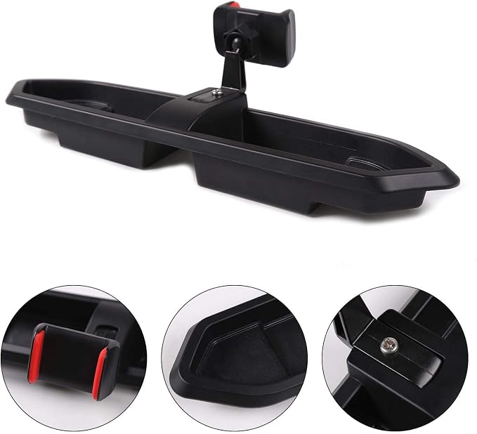 CheroCar Dash Multi-Mount Phone Holder Stoage Tray Cellphone System Kit & Gear Shift Storage Box for or 2018-2022 Jeep Wrangler JL, fits for 2020-2022 Jeep Gladiator JT