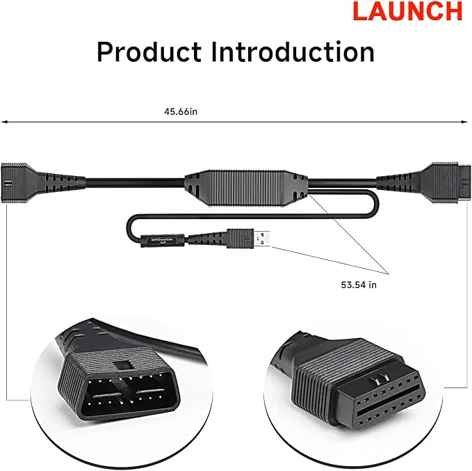 LAUNCH X-431 DoIP Connector Adapter Cable with USB and 16-Pin Male to Female for X-431 Series Diagnostic Scanner DBScar VII DBScar 7