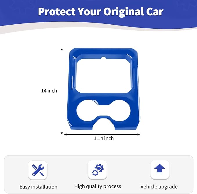 RT-TCZ for RAM Center Console Cup Holder Panel Trim Cover Blue for Dodge RAM 2018 up Blue Interior Accessories