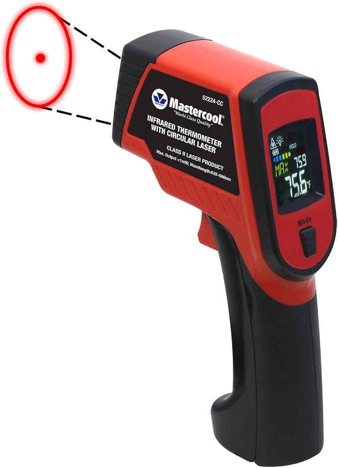 MASTERCOOL Mastercool 52224-CC Infrared Thermometer with Circular Laser, Temperature Range -76 to 1400˚F