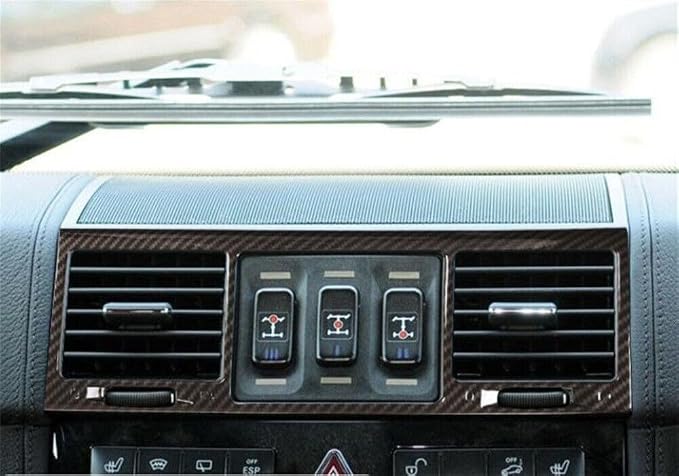 Car Central Air Condition Outlet Vent Cover Frame Trim，Fit forMercedes-Ben-z G Class W463 G350 G55 G63 2004 2005 2006 2007 2008 2009 2010 2011，ABS Center Control Air Vent Outlet Trim (Carbon Fiber)