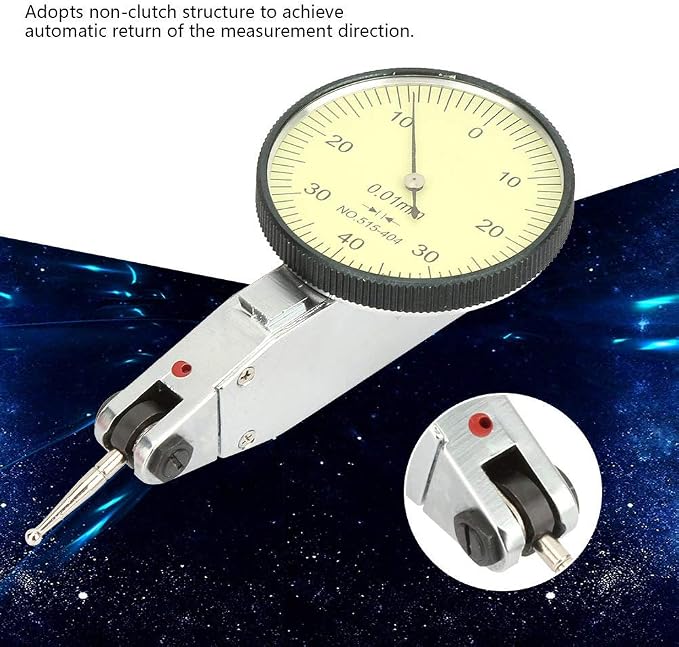 Dial Test Indicator, Lever Test Indicator Aluminum Dial Gauge Meter Tool for Precise Measurement