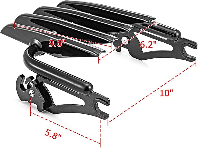 Mofun Detachable Luggage Rack Gloss Black Compatible with Harley Touring, Stealth Style Luggage Rack Fit Street Electra Road Glide Road King 2009-2025 Accessories