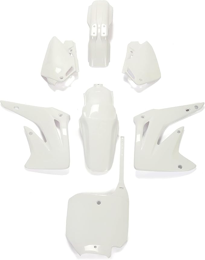 HECASA Complete Replacement Plastic Kit Compatible with 2003-2007 Honda CR85R (White)
