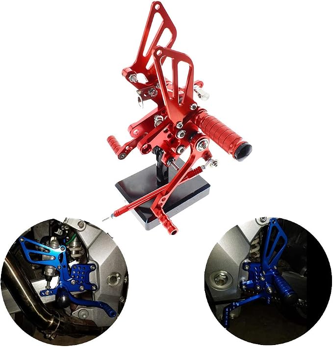 PROCNC Motorcycle Aluminum Rearsets Foot pegs Rear sets Footrest Fit for Suzuki GSXR1000 2000 2001 2002 2003 2004 GSXR750 1996-2005 SV650/SV650S SV1000/S 1998-2014 GSX600 2000-2005 (Red)