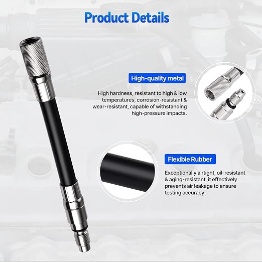5608 12mm Compression Tester Adapter Compatible with 2008 and Newer Ford 4.6L, 5.4L, 6.8L 3-Valve Engines with 12mm Spark Plug