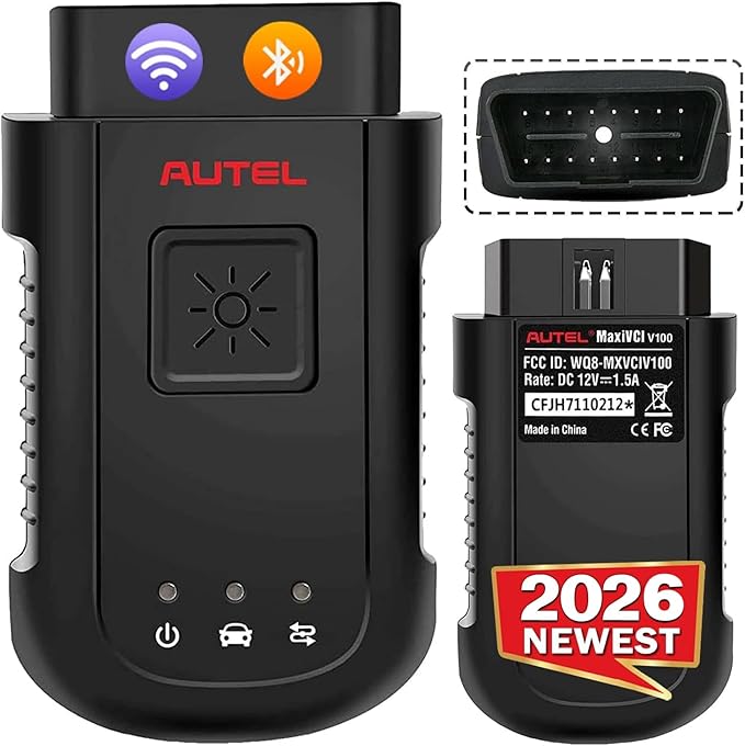 Autel MaxiSYS VCI100 Wireless Diagnostic Interface, 2026 MaxiVCI VCI V100 Car Communication Interface, OBD2 Connector Adapter Dongle, Compatible for Autel Scanner MS906BT MK906BT MS906TS