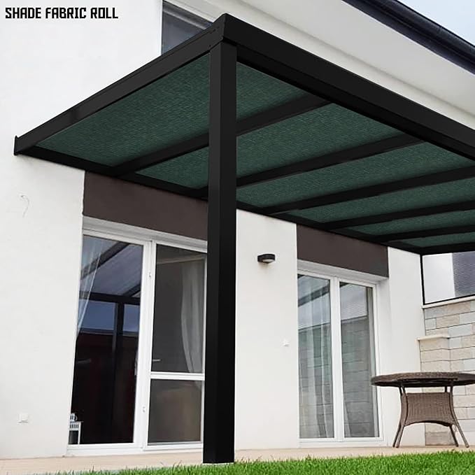 TANG Sun Shade Fabric Roll 8'x38' Shade Cloth for Garden Dark Green HDPE Mesh Shading Pergola Cover Replacement Canopy, 95% Blockage Sunshades for Outdoor Patio Backyard Plant