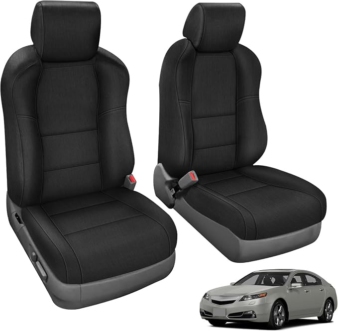 Front Seat Covers Compatible with 2004-2008 Acura TL, Heavy Duty Cationic Linen Fabric Seat Protector