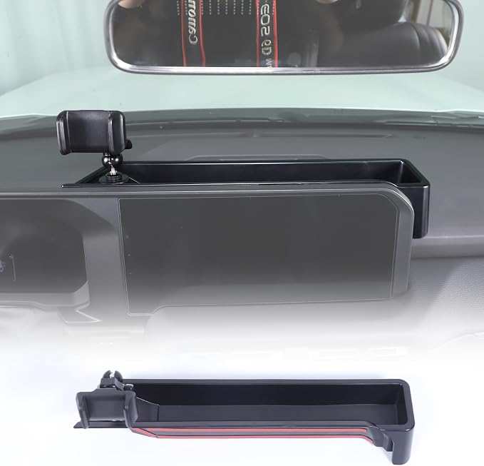 Center Console Dash Organizer Tray Compatible with Toyota Land Cruiser 250 Prado 2024 2025 2026 Navigation Screen Rear Insert Auxiliary Storage Box,Phone Holder Accessories (Style A)