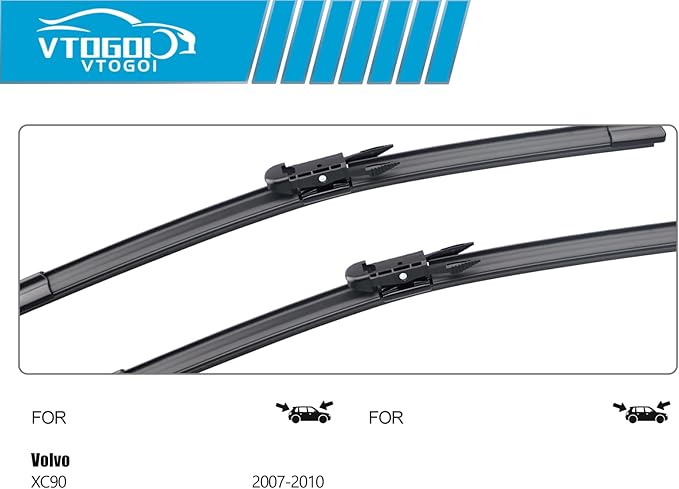 OEM Windshield Wiper Blades Replacement for Volvo XC90 2007 2008 2009 2010, All Weather Original Factory Quality Front & Rear Wipers Set 24"+22"+15" (Pack of 3)