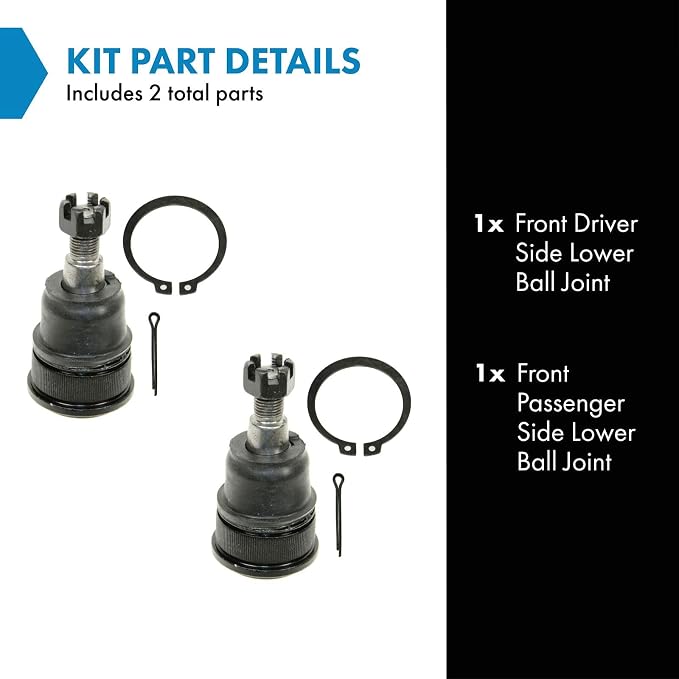 TRQ Front Lower Driver and Passenger Side Ball Joint Set Compatible with 2002-2006 Honda CR-V