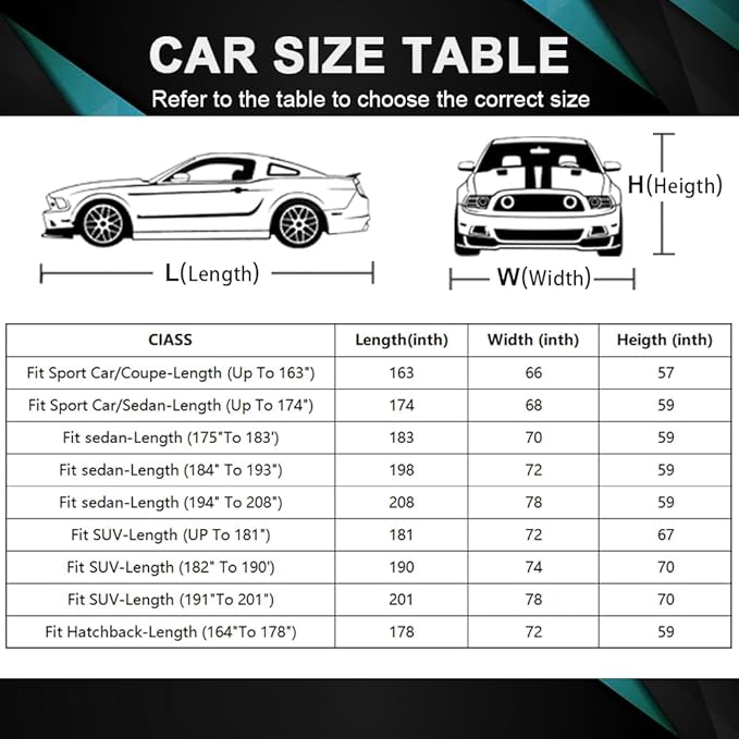 GUNHYI Car Cover for Automobiles Waterproof All Weather, Universal Fit Tesla Model S, Audi A6/A7/A8, Dodge Charger, Mercedes Benz S-Class S500 S550, Volvo S90, Jaguar XJ, Toyota Avalon etc.