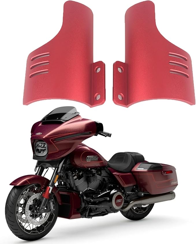 Motorcycle Front Fork Guards for Touring CVO Road Glide FLTRXSE ST FLTRXSTSE CVO Road Glide Upgrade 2024 Dust Protection Lower Fork Leg Deflector Shield (Red)