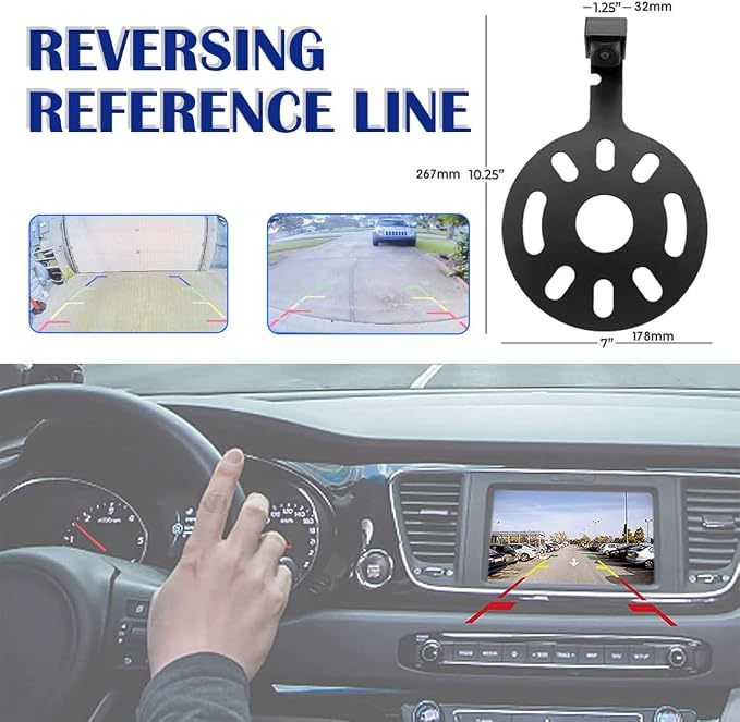 Car Backup Camera Reverse Rear View Spare Tire Mount Camera Kit Compatible with Jeep Wrangler JK 2007-2018 W/Wire Adapter Waterproof Wide Angle Guidelines