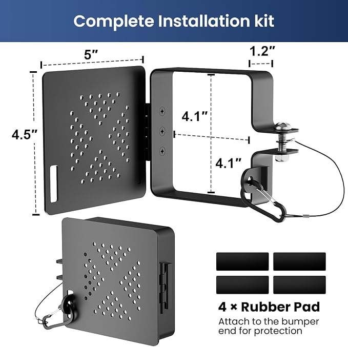 Safoner Aluminum RV Bumper End Cap- Fits Standard 4-Inch Square Camper Bumpers, No-Insect Vent Holes, Secure Sewer Hose Storage, Must-Have Travel Trailer Accessories - 2 Pack
