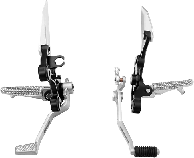 FOVPLUE Front Driver Footrests Kit,Rider Foot pegs+gear shift lever/brake pedal+footpeg brackets+gear shift rod+protection fins for Kawasaki Ninja 400 2018-2024,Z400 2019-2024,NINJA 500/Z500 2024-2025
