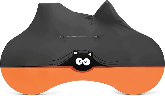 Bike Cover with 5 Zippers, Anti-Scratch Bicycle Storage Guard for Apartment & Garage, Fits Wall Hangers & Car Racks, Dust-Proof Full Protection for Most Bikes (Orange)