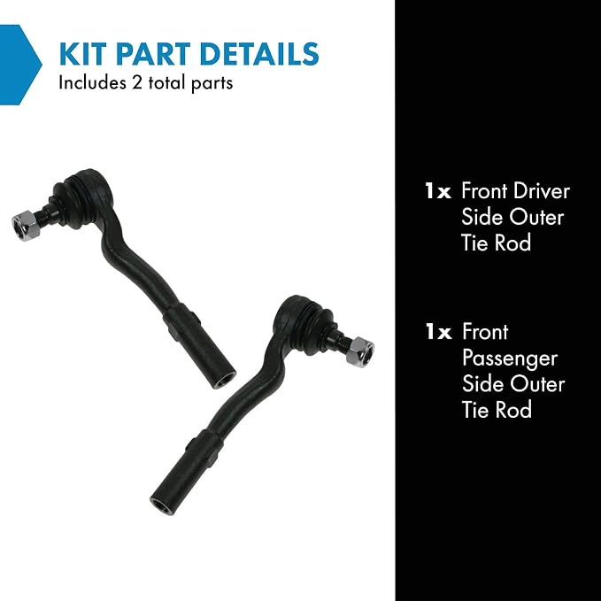 TRQ Front Outer Tie Rod Set 2 Piece Compatible with 2006 Mercedes-Benz CLS500 CLS55 AMG 07-11 CLS550 CLS63 AMG 03-09 E320 06-09 E350 03-06 E500 04-06 E55 07-09 E550 E63