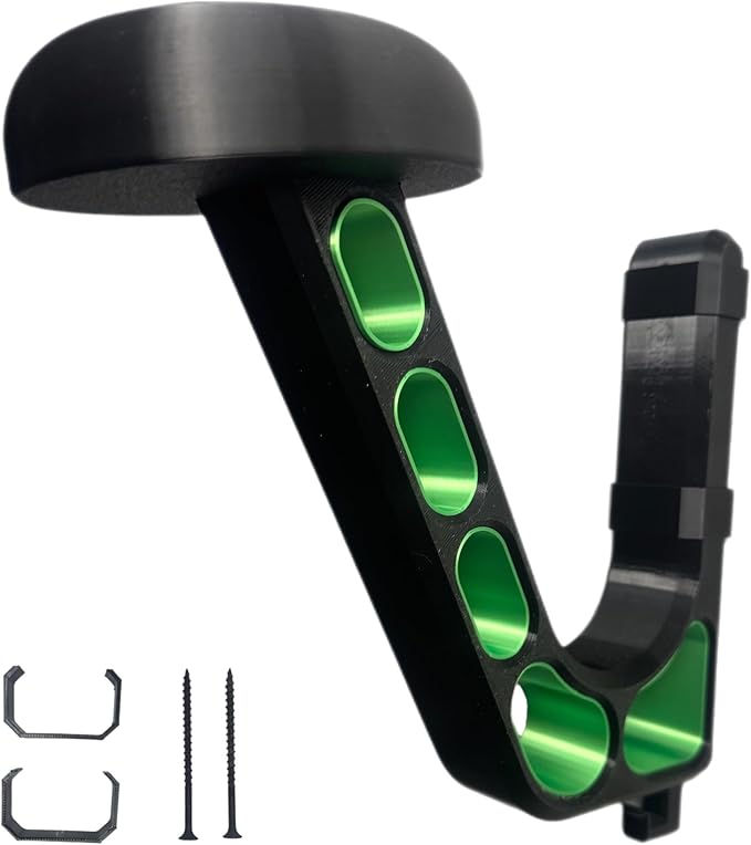 Wall Mounted Helmet Hanger – Premium Heavy Duty 3D Printed Helmet Hanger for Motorcycle, Gaming, Football Helmet, Hat, Bicycle Helmet, Motorcycle Accessories – (Emerald Green)