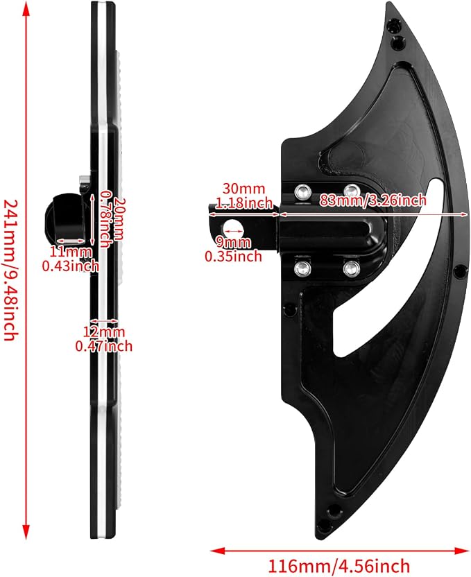 Motorcycle Floorboards Aluminum Male Mount Foot Pegs Floor Board Black Fit for Harley Touring Electra Glide Road Glide Road King Dyna Sportster 1 Pair
