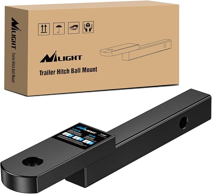 Nilight Trailer Hitch Mount Fits 1-1/4" Receiver Tubes 3500 lbs 3/4-Inch Hole 1-1/4" Drop 3/4" Rise Not Include Hitch pin
