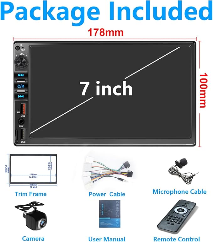 Car Radio Stereo Wireless Carplay Android Auto Navi for Toyota Tacoma Sienna1998-2004/4Runner Camry 1990-2002/Tundra Sequoia 2000 2001 2002/Land Cruiser 1991-2000