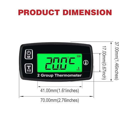 TM004 Digital Thermometer | Backlight, Two Group of Temperature, Max Temperature