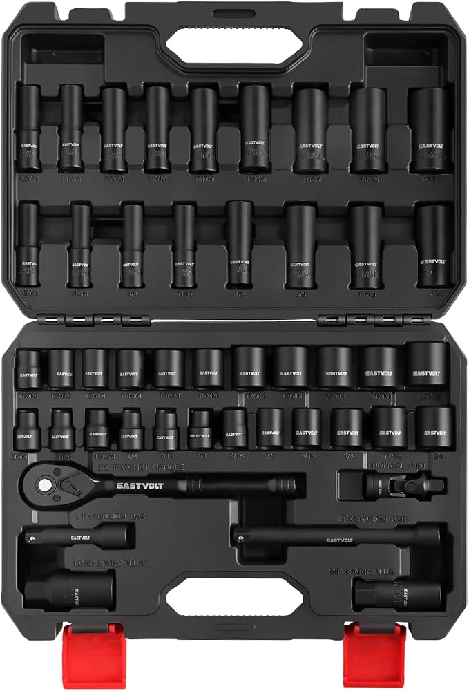 Eastvolt Mechanic Tool Kits (ASK06) and 12-Piece Flex-Head Ratcheting Wrench Set