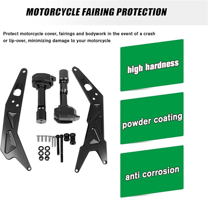 Compatible with Ninja 300 250 2013-2018 Frame Sliders CNC Aluminum Motorcycle Engine Guard Bodywork Fairing Falling Protection(Titanium)
