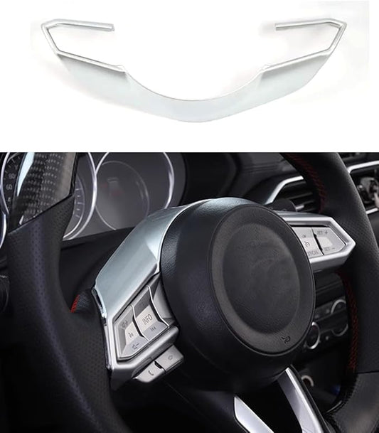 Car Accessories Fit for Mazda CX-5 CX5 2017-2023 for CX9 2016-2023 ABS Interior Steering Wheel Trim (Matte Silver) 1PC Set