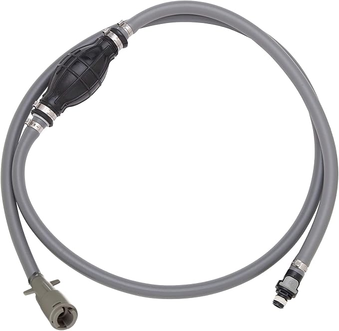Attwood Pre‑1998 Mercury/Mariner Marine Fuel Line Kit, EPA Compliant, 6 Ft, 3/8-In Hose with Tank & Engine Fittings, includes Sprayless Connector (Tank-side Fitting), Primer Bulb, 93806AUS7