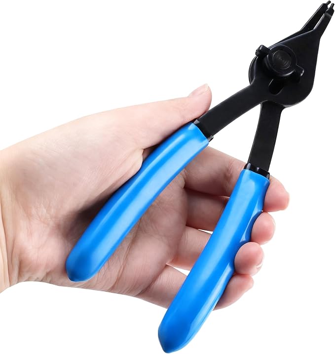 8MILELAKE 12pcs Snap Ring Plier Set, Heavy Duty Internal/External Circlip Pliers Kit, Retaining Ring Circlip C Clip Pliers Straight/Bent Jaw Tips for Automotive & Machinery Maintenance