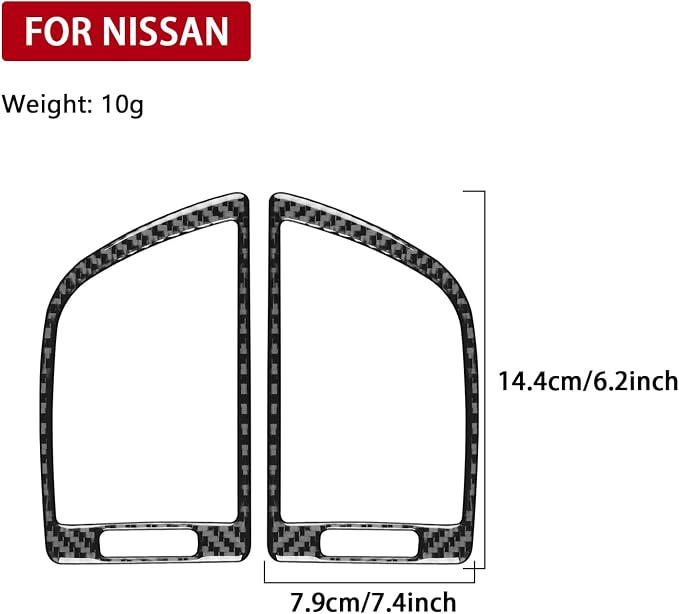 Soft Real Carbon Fiber Compatible with Nissan Altima 2013 2014 2015 2016 2017 2018 Interior Accessories Car Central Control Side Air Conditioning Vent AC Outlet Frame Panel Cover Trim Sticker