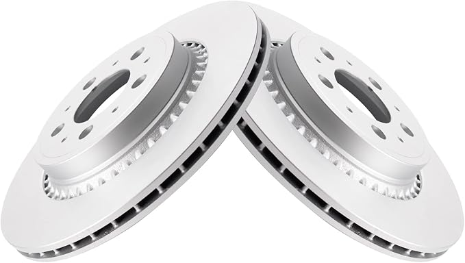TRQ Rear Brake Rotor Set G Coated Vented Compatible with 2003-2014 Volvo XC90